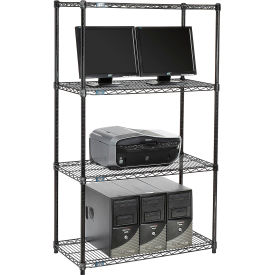 Nexel™ 4-Shelf Wire Computer LAN Workstation 36