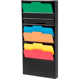 GoVets™ 10 Pockets - Medical Chart Hanging Wall File Holder - Black 403806