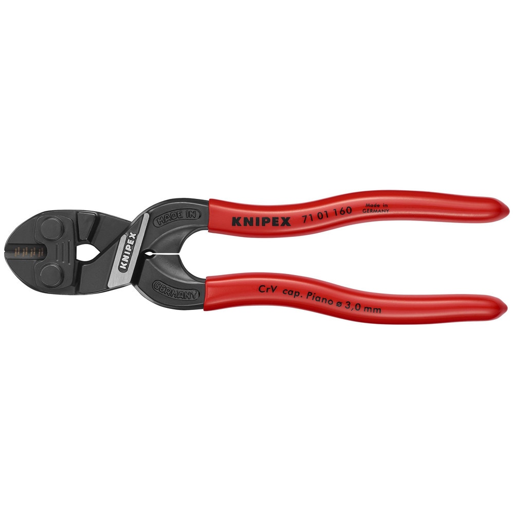 Cutting Pliers, Insulated: No , Type: Compact Bolt Cutters , Overall Length (Inch): 6-1/2in , Jaw Material: Chrome Vanadium Steel , Handle Material: Plastic  MPN:71 01 160