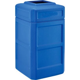 GoVets™ Square Plastic Waste Receptacle With Flat Lid 42 Gallon Blue 413BL641