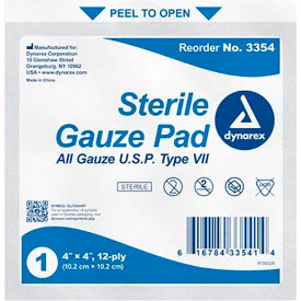 Dynarex Gauze Pad Sterile 4