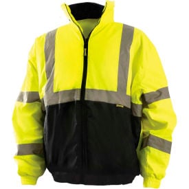 OccuNomix Value Bomber Jacket Class 3 Hi-Vis Yellow With Black Bottom S LUX-250-JB-BYS LUX-250-JB-BYS