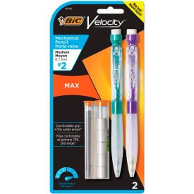 BIC® Velocity Max Pencil 0.7 mm HB (#2.5) Black Lead Assorted Barrel Colors 2/Pack MPMX7P21-BK