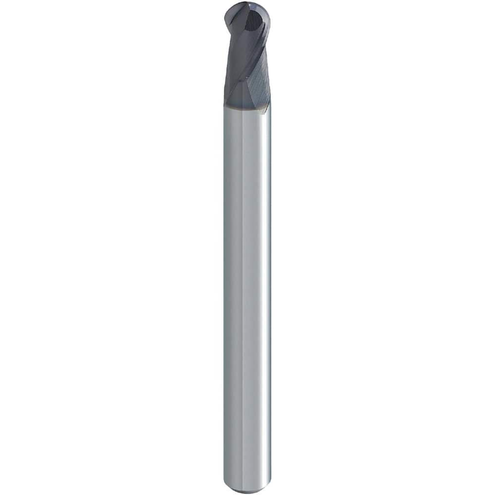 Ball End Mills, Mill Diameter (Decimal Inch): 0.1969 , Mill Diameter (mm): 5.00 , Number Of Flutes: 2 , End Mill Material: Carbide  MPN:10482339