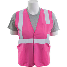 ERB® S762P Non-ANSI Safety Vest Hook & Loop Closure 3XL Hi-Viz Pink WEL61335HP3X