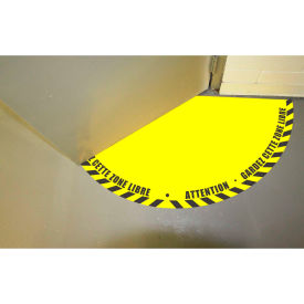 DuraStripe® Half 90° Door Swing Sign Black on Yellow 28
