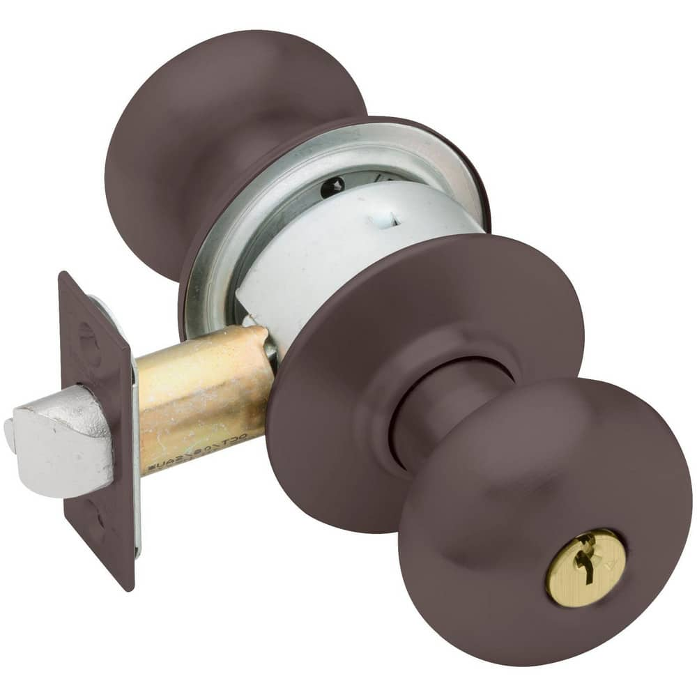 Knob Locksets, Type: Entrance , Key Type: Keyed Different , Material: Metal , Finish/Coating: Aged Bronze , Compatible Door Thickness: 1-3/8