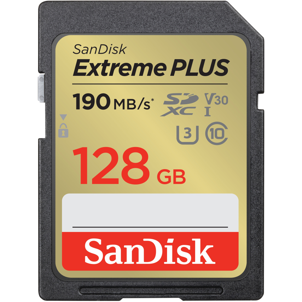 SanDisk Extreme PLUS SDXC UHS-I card, 128GB (Min Order Qty 3) MPN:SDSDXWA-128G-ANCIN