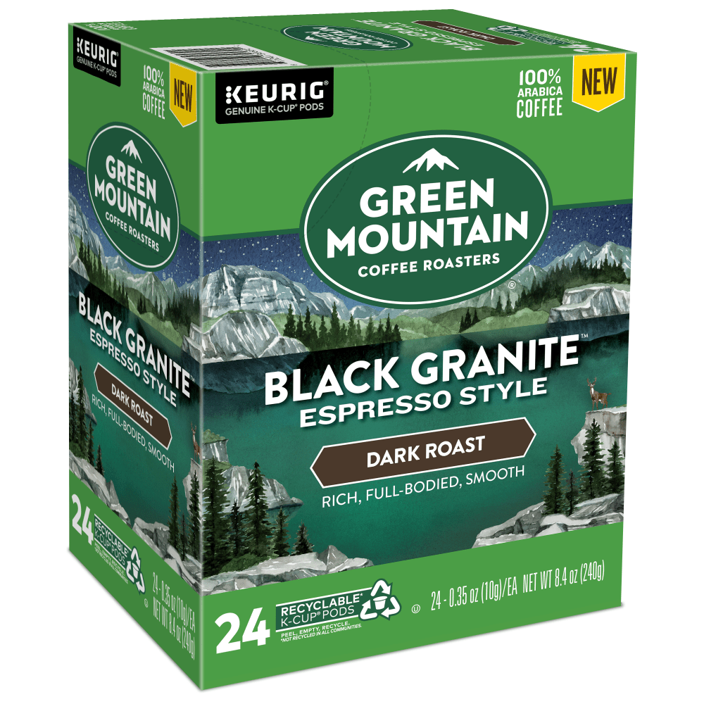 Green Mountain Coffee Single-Serve Coffee K-Cup, Black Granite Espresso, Carton Of 24 Pods (Min Order Qty 4) MPN:5000366650