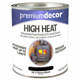 Premium Dcor Siliconized Hi-Heat Enamel Flat Finish Black Quart - 597776 597776