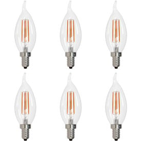 Sunlite® LED CA11 Chandelier Light Bulb E12 Base 5.5W 600 Lumens 30K Warm White Pack of 6 41844-NS