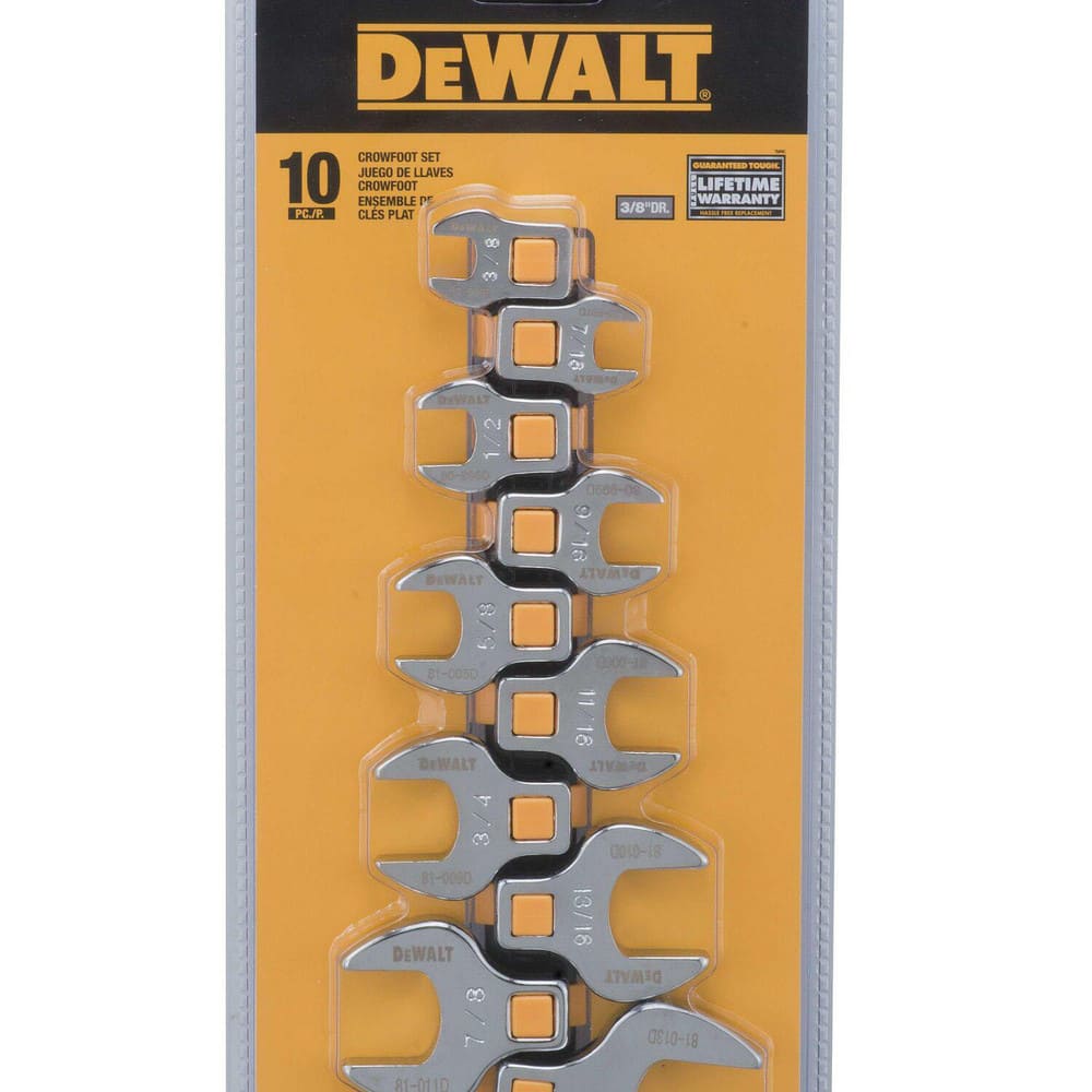 Crowfoot Wrench Sets, Set Type: Open End Crowfoot Wrench Set , Container Type: None , Drive Size: 3/8 , Opening Shape: Hex , Wrench Size: 3/8