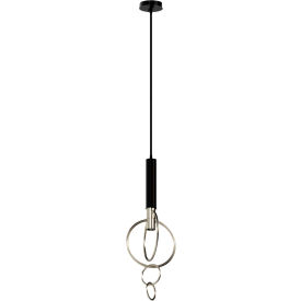 Ambiate Trapezio Modern Pendant Light Fixture E26 Base 40W Black/Brushed Nickel AL10028P1