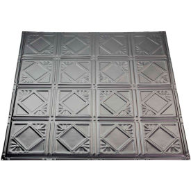 Great Lakes Tin Ludington 2' X 2' Lay-in Tin Ceiling Tile in Argento - Y57-07 Y57-07