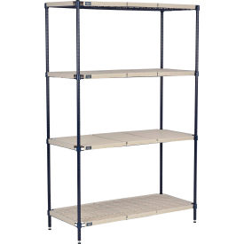 Nexel® Nexelite® 4 Shelf Vented Plastic Mat Shelving Unit Starter 30