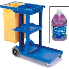 GoVets™ Janitor Cart Blue with Cleaner Deodorizer 2 Gallons 378800