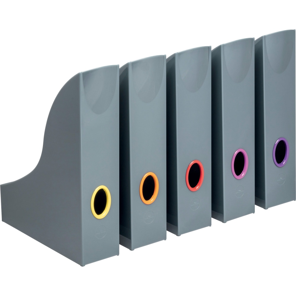 DURABLE VARICOLOR Magazine Rack Set, Gray/Multicolor - 5 pack - Gray, Multicolor - 5 / Carton (Min Order Qty 2) MPN:770657