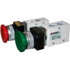 ROSS® Pneumatic Mushroom Red Push Button Valve 1223B2MBR 1/4