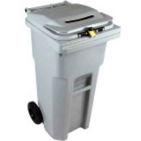 HSM® 32-Gallon Mobile Shredder Bin - Gray HSM1070070170