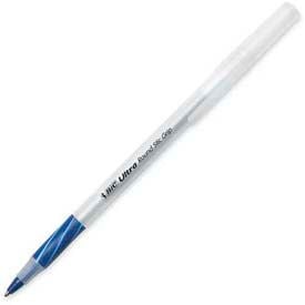 Bic® Ultra Round Stic Grip Ballpoint Stick Pen Medium Blue Ink Dozen GSMG11BE