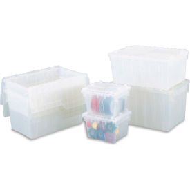 ORBIS Flipak® Attached Lid Container FP06 - 15-1/5 x 10-9/10 x 9-7/10 Clear FP06-DECLSLX