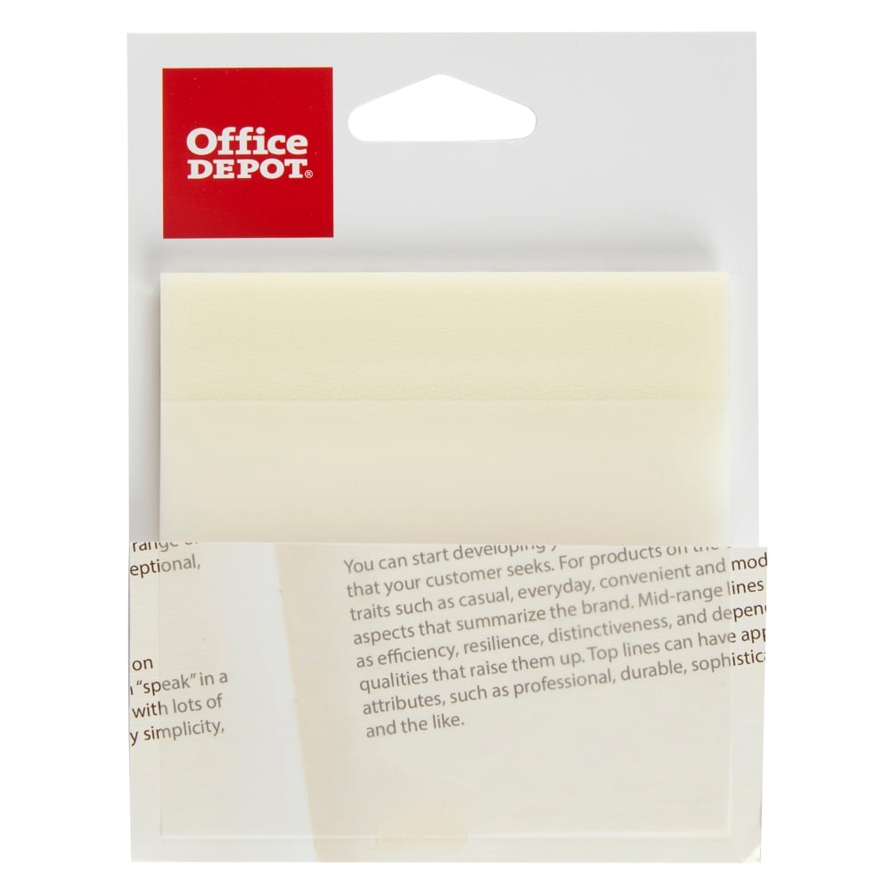 Office Depot Brand Translucent Sticky Notes, 3in x 3in, Clear, 50 Notes Per Pad, Pack Of 2 Pads (Min Order Qty 37) MPN:21712-2PK