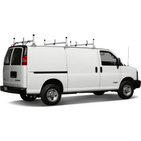 Vantech H1 3 Bar Aluminum Ladder Rack System for Chevy Express 1996-On White H3023W