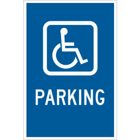 Brady® 91362 Handicapped Parking Sign Blue/White HIP Reflective Sign Aluminum 12