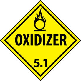 NMC™ Dot Oxidizer 5.1 Placard Sign Rigid Plastic DL14R