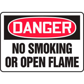 Accuform MSMK120VA Danger Sign No Smoking Or Open Flame 10