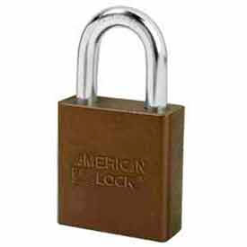 American Lock® No. A1265BRN High Security Solid Aluminum Padlock 6 Pin Cylinders - Brown - Pkg Qty 24 A1265BRN