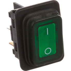 Rocker Switch 125V 20A Black W/Green Light For Cadco 9032 2903