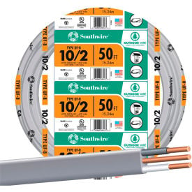 Southwire 13056722 Uf-B Underground Feeder Cable 10/2 Awg 50 Ft - Pkg Qty 3 13056722