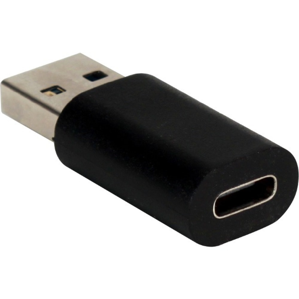 QVS USB 3.1 Male to USB-C Female 5Gbps Compact Conversion Adaptor - 1 x Type A USB Male - 1 x Type C USB 3.1 USB Female - Black (Min Order Qty 6) MPN:CC2231FMA