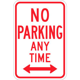 Brady® 113303 No Parking Any Time Sign White/Red Aluminum 12