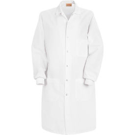 Red Kap® Unisex Specialized Cuffed Lab Coat W/Inside Pocket White Poly/Combed Cotton S KP72WHRGS
