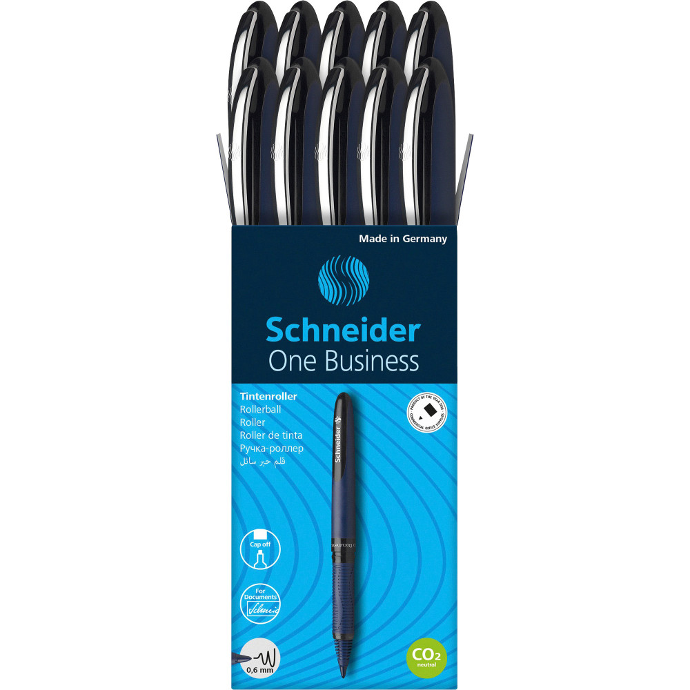 Schneider One Business Rollerball Pens, 0.6mm Pen Point Size, Black Ink, 10/Box (Min Order Qty 3) MPN:RED183001