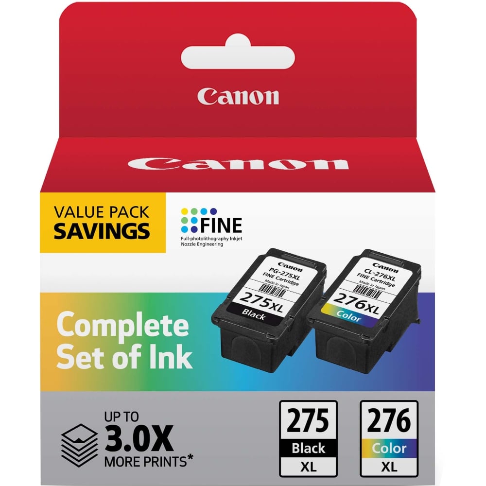 Canon PG-275XL Black/CL-276XL Tri-Color High-Yield Ink Cartridges, Pack Of 2, 4981C008 MPN:4981C008