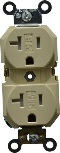 Straight Blade Duplex Receptacle: NEMA 5-20R, 20 Amps, Self-Grounding MPN:TBR20-I