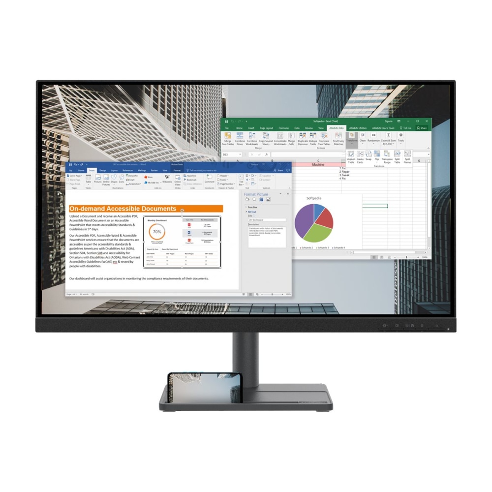 Lenovo L27e-30 - LED monitor - 27in - 1920 x 1080 Full HD (1080p) @ 75 Hz - IPS - 250 cd/m2 - 1000:1 - 4 ms - HDMI, VGA - raven black MPN:66BEKCC2US