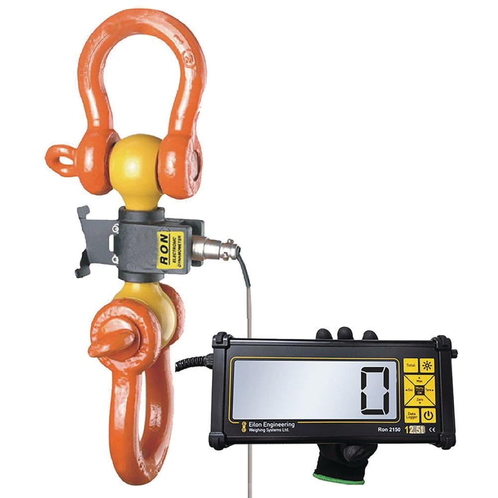 Crane Scales & Hanging Scales, Type: Shackle Type Wired Dynamometer , Capacity (Lb.): 10000.00 , Capacity (kg): 4535.9237 , Display Type: 5 Digit LCD MPN:2150S05