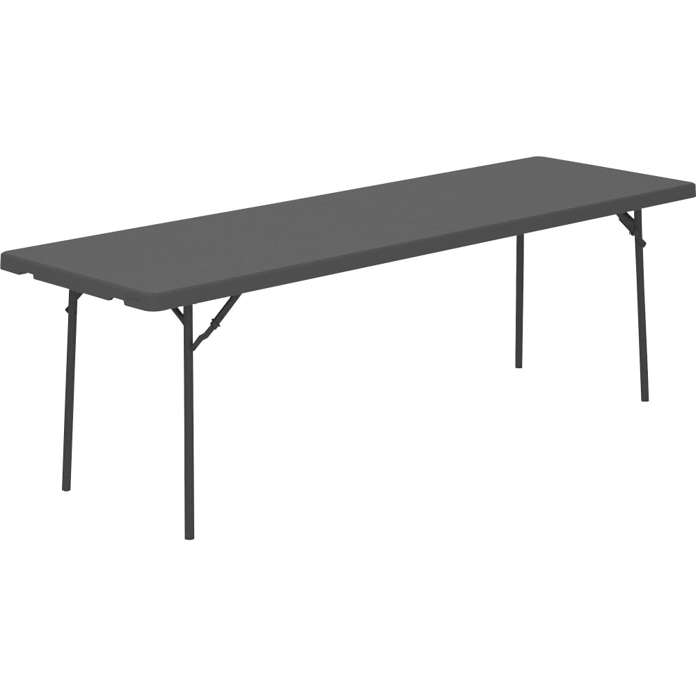 Dorel ZOWN 96in Commercial Blow Mold Folding Table - 4 Legs - 1000 lb Capacity x 96in Table Top Width x 30in Table Top Depth - 29.30in Height - Gray - High-density Polyethylene (HDPE), Resin - 1 Each MPN:60528SGY1E