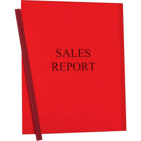 C-Line Products Vinyl Report Covers with Binding Bars Red Matching Binding Bars 11 x 8 1/2 50/BX 32554