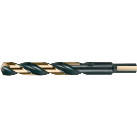 Cle-Line 1879 31/64 HSS H.D. Black/Gold 135 Split Point 3-Flat 3/8 Reduced Shank Jobber Length Drill - Pkg Qty 6 C18120
