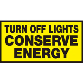 AccuformNMC™ Turn Off Lights Conserve Energy Label Adhesive Vinyl 1-1/2