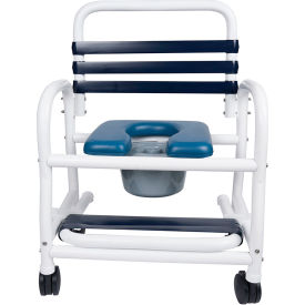 Mor Medical International™ Deluxe Shower Commode Chair Slideout Footrest 435 lb. Capacity DNE-435-4TWL-SF