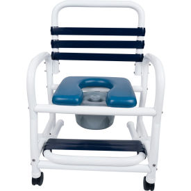 Mor Medical International™ Deluxe Shower Commode Chair Slideout Footrest 385 lb. Capacity DNE-385-3TWL-SF