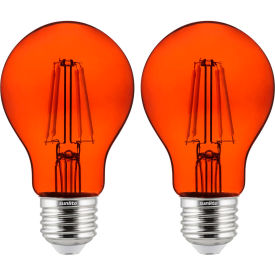 Sunlite® LED A19 Colored Filament Light Bulb E26 Base 4.5W 250 Lumens Orange Pack of 2 81085-SU