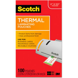 Scotch® Business Card Size Thermal Laminating Pouches 5 mil 3 3/4 x 2 3/8 100/Pack TP5851100