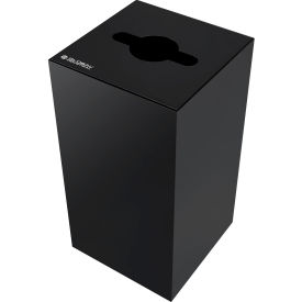 GoVets™ Square Recycling Can with Mixed Recycling Lid 28 Gallon Black 614RBK641